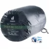 Saco de dormir DEUTER Orbit SQ -5, rectangular, altura corporal 200 cm, cremallera derecha, confort 0–10 °C, verde