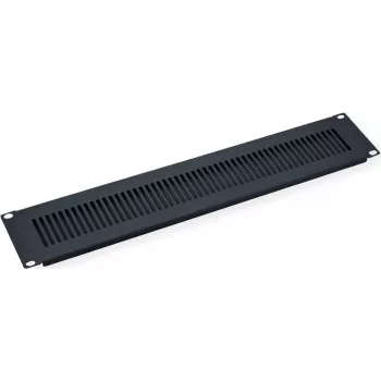 VALUE 26.99.0320 Panel ciego ventilado de 19 pulgadas, 2U, RAL 9005 Negro