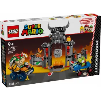 Juguete de construcción LEGO set 72039 Super Mario Fortaleza de Bowser con Mario Kart, set de juego interactivo