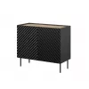 Cómoda Cama Meble ONDA 2D 98x45x85 cm, negro, marco de aglomerado