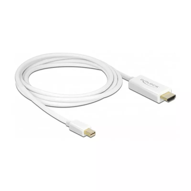 Adaptador de cable de vídeo DeLOCK 83707 Mini DisplayPort a HDMI 2 m blanco