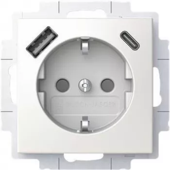 BUSCH JAEGER SCHUKO toma de corriente USB-A+C 20 EUCB2USBAC-914 (2CKA002011A6298)