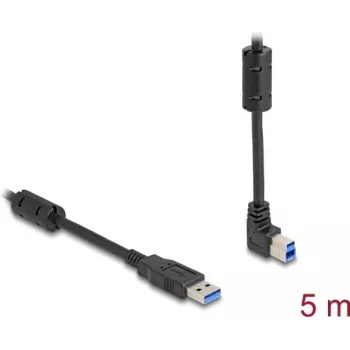 Cable USB DeLOCK Type-A macho a Type-B macho acodado 90° hacia arriba 5 m