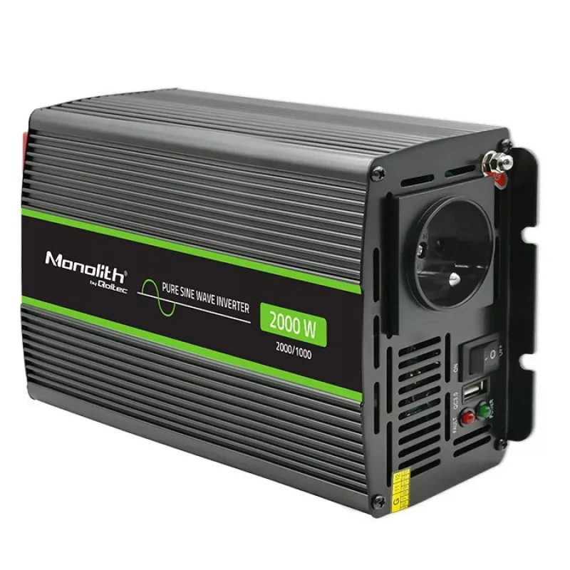Qoltec Monolith 51934 inversor de corriente para coche, 2000 W, negro