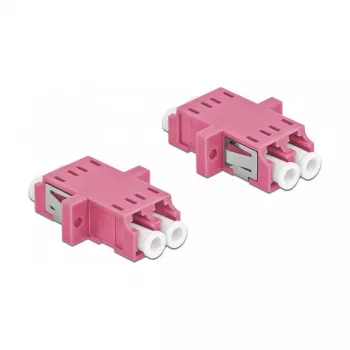 Conector de fibra óptica LC hembra–hembra DELOCK 86537 OM4, pack de 2