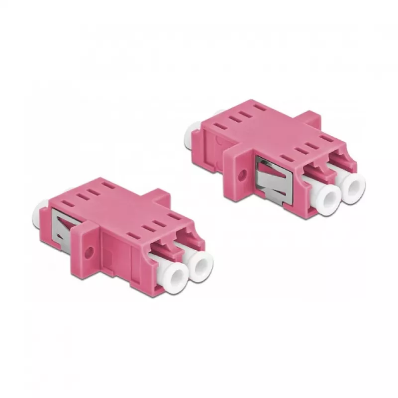 Conector de fibra óptica LC hembra–hembra DELOCK 86537 OM4, pack de 2