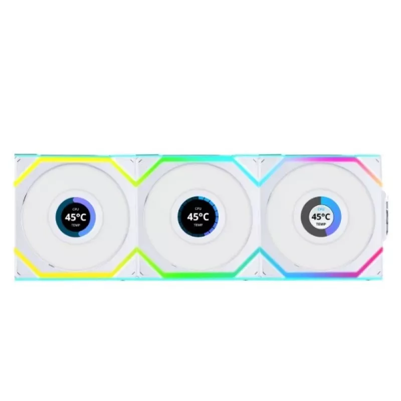 Ventilador Lian Li UNI FAN SL Wireless LCD 120 12 cm Blanco 3 uds.