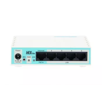 Mikrotik hEX lite router por cable blanco