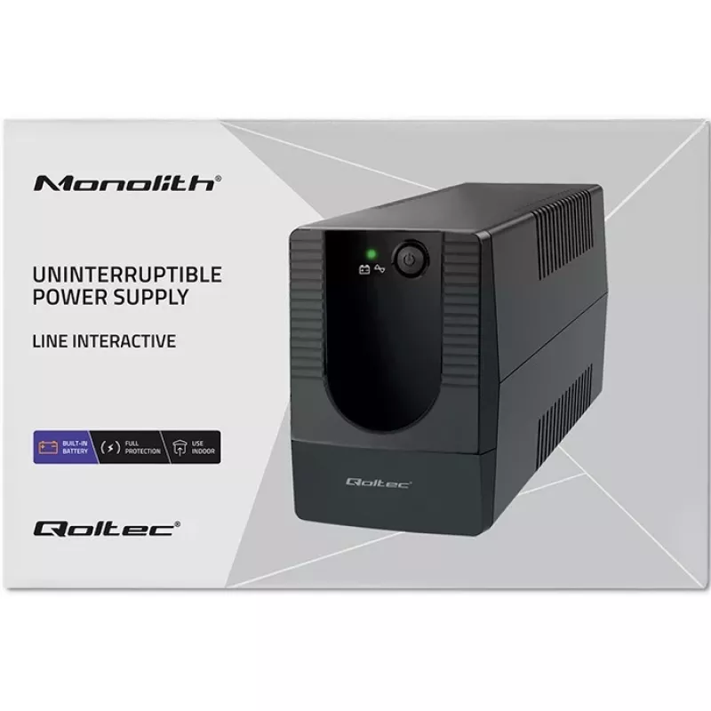 Qoltec 53774 SAI (sistema de alimentación ininterrumpida) line-interactive 1 kVA 600 W 1 salida AC