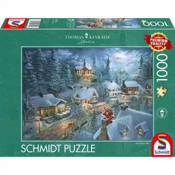 Puzzle Schmidt Spiele Thomas Kinkade Studios „Santa's Silent Night“ 1000 piezas