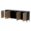 Cómoda cama meble MERCI 200 x 40 x 74 cm — negro/roble artisan, aglomerado