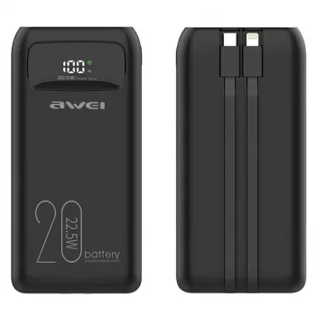 Batería externa 20000mAh P169 K 22.5W USB-C + cable Apple
