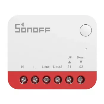 Interruptor inteligente Sonoff MINI-ZBRBS compatible con ZigBee tamaño mini para instalación empotrada, relé plano