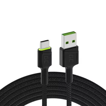 Cable USB Green Cell KABGC13 USB 2.0 2 m USB A USB C negro