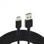 Cable USB Green Cell KABGC13 USB 2.0 2 m USB A USB C negro