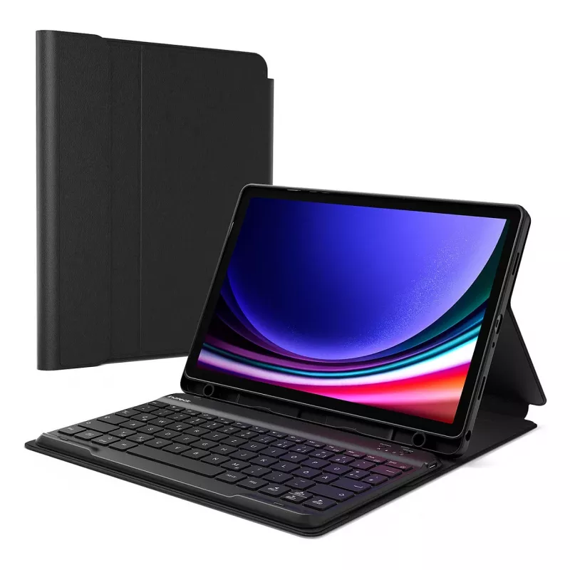 Funda tipo folio para tablet Inateck N0028_Schwarz para Galaxy Tab A9+/A9 Plus 27,9 cm (11 pulgadas) – 3 modos de soporte, Bluetooth