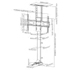 Maclean MC-866 elevador eléctrico de TV para 37-65 pulgadas (94-165,1 cm), mando a distancia, VESA hasta 600×400, máx. 50 kg, negro