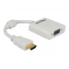 Adaptador Delock HDMI-A macho > VGA hembra - Adaptador de vídeo - HDMI macho a HD-15 (VGA) hembra - blanco (65346)