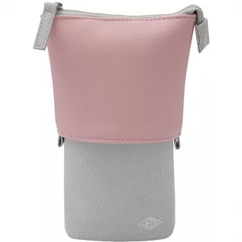 Estuche blando WEDO My Butler – tela, piel sintética, poliéster, 170×80×60 mm, gris/rosa