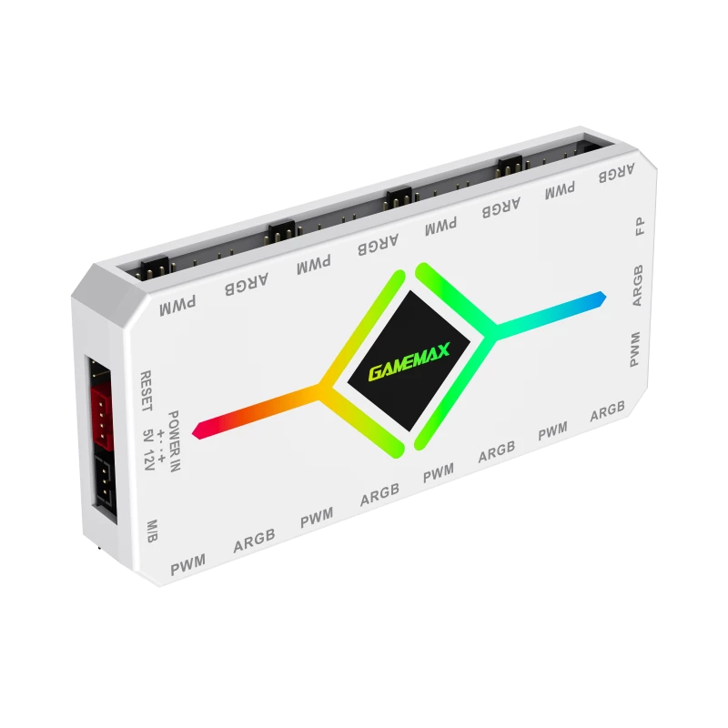 Gamemax | Mando a distancia | V4.0 ARGB PWM HUB BK | Blanco | Gamemax