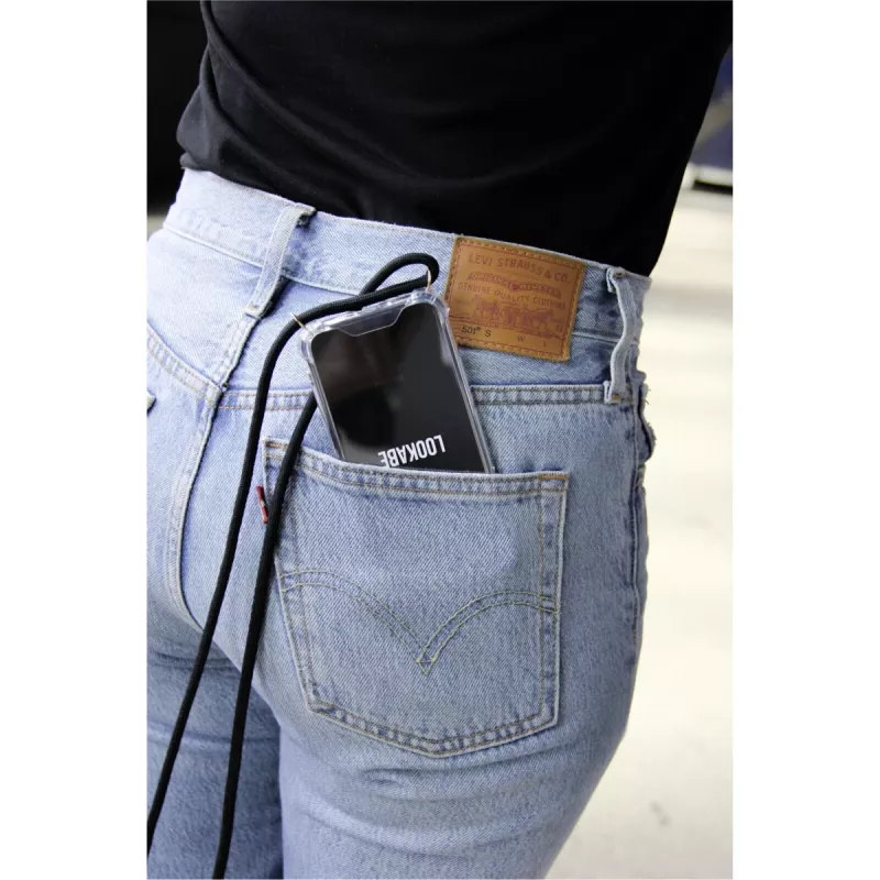 Lookabe funda de móvil con collar para iPhone XR, dorado/negro