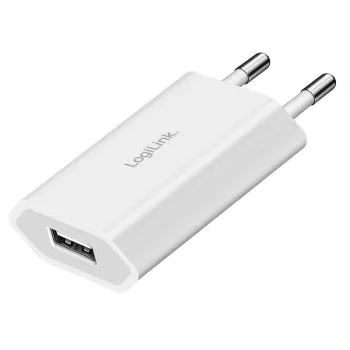 Adaptador de enchufe USB-A, 5 W, 5 V/1 A, 1x USB-A, blanco