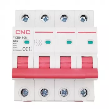 Interruptor automático CNC, 4P, 50A, clase C, 6kA