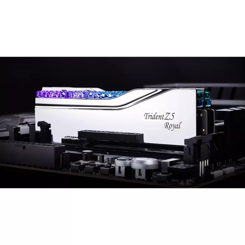 DIMM 32 GB DDR5-6000, memoria RAM plateada, F5-6000J2836G16GX2-TR5S, Trident Z5 Royal RGB Silver, INTEL XMP
