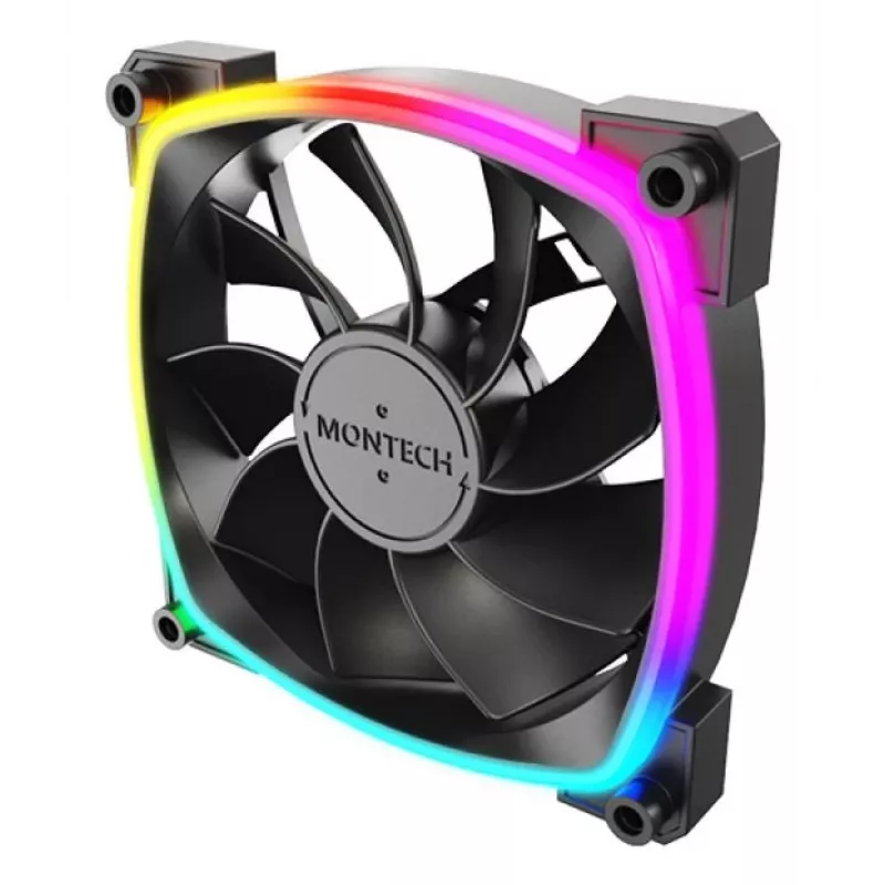 Montech RX120 PWM ventilador para caja de ordenador 12 cm negro 3 uds.