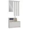 Armario recibidor Top e shop VERA crema GS1 — 1800×850×240 mm, puerta batiente, espejo, 1 balda, 6 ganchos