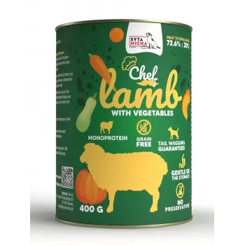 SYTA MICHA Chef cordero con verduras - Comida húmeda para perros - 400 g