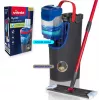 Vileda H2PrO 175775 set de mopa plana con sistema de dos depósitos, microfibra, negro/rojo