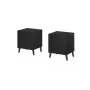 Cama Meble NOVA mesita de noche, 44×40×52 cm, negro mate