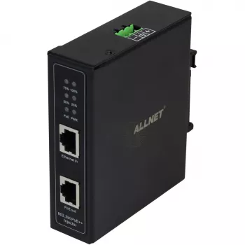 Inyector PoE ALLNET ALL-PI2014-I-BT90 90W Industrial Gigabit, carcasa metálica DIN