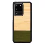 Funda para móvil Man and Wood Galaxy S20 Ultra bambú negro — parte trasera protectora, inserto de bambú natural