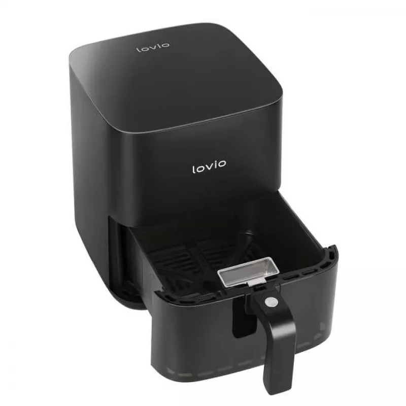 Freidora de aire Lovio LVAF001BK 5 l negra — freidora de aire compacta, capacidad de 5 litros