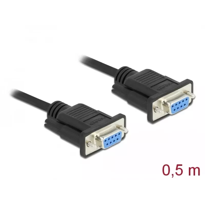 Cable serie DeLOCK 86614 negro 0,5m RS-232