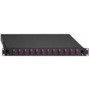 Panel de conexiones de fibra óptica Rutenbeck 2280301240 LC Duplex MM 24 puertos 1U, negro RAL 9005