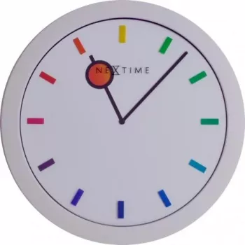 NeXtime Reloj 3048 Color Change, Ø28 cm, pared, blanco/multicolor