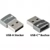 Good Connections adaptador USB 2.0 conector macho A a conector hembra USB-C carcasa de aluminio gris (USB-AD203)