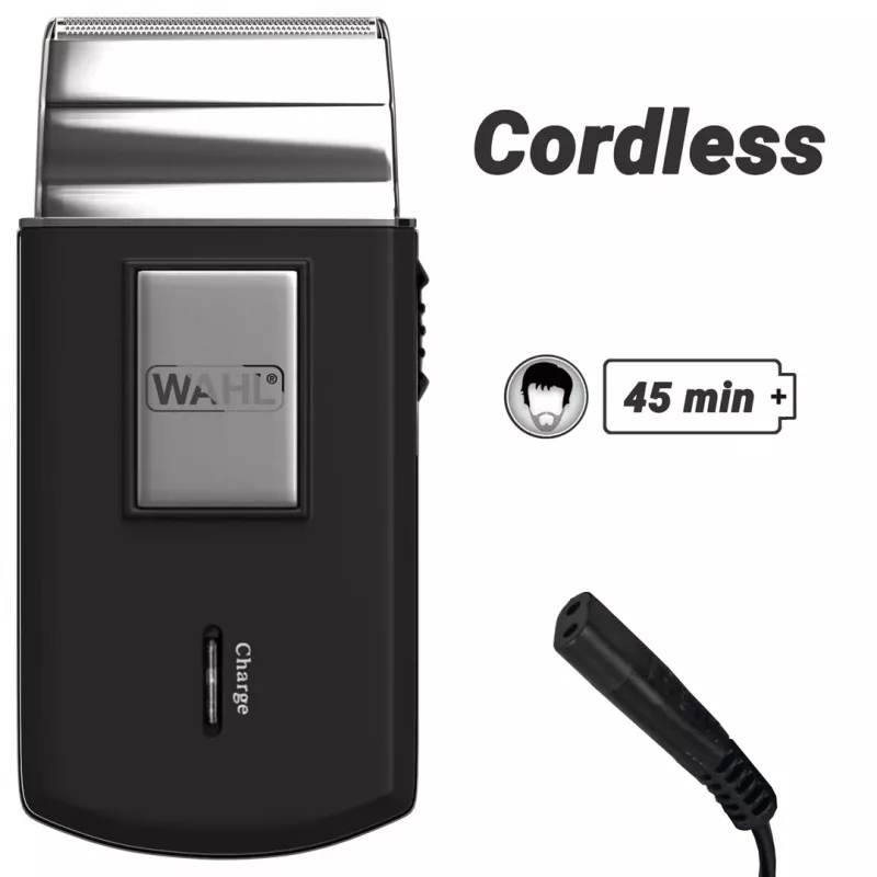 Wahl 3615-1016 afeitadora de láminas para hombre, recortadora, negro, plata