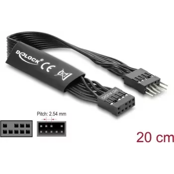 Cable paralelo DELOCK 86049, 9 pines a 9 pines, longitud 0,2 m, negro