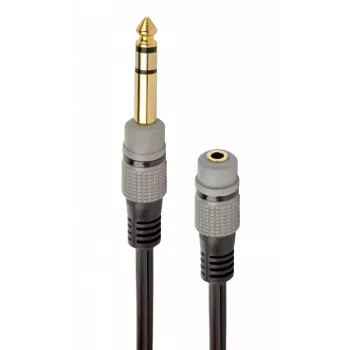 Cable de audio Gembird A-63M35F-0.2M conector macho de 6,35 mm a conector hembra de 3,5 mm negro