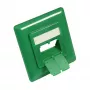 Pieza central 50x50 mm con marco embellecedor 80x80 mm para tomas de red, verde señal RAL6032, Good Connections (GC-N0059)