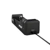 Cargador de baterías XTAR SC1 de una ranura USB-C para celdas Li-Ion 18650, 1 ranura, negro
