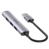 Unitek H1208A hub USB-A, 4 puertos (1x USB-A 5 Gbps, 3x USB-A 2.0), aluminio, plateado