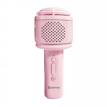 Micrófono Denver KMS-30 rosa micrófono con altavoz BT para karaoke