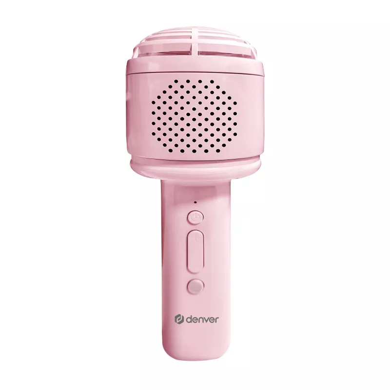 Micrófono Denver KMS-30 rosa micrófono con altavoz BT para karaoke
