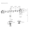 Soporte de mesa Maclean para 2 monitores, VESA 75x75 y 100x100, 17-32, 2x 9kg, MC-754N