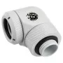 Adaptador 90° G1/4 rosca macho a tubo rígido de 14 mm, giratorio — BitsPower BP-DWE90RML14, blanco